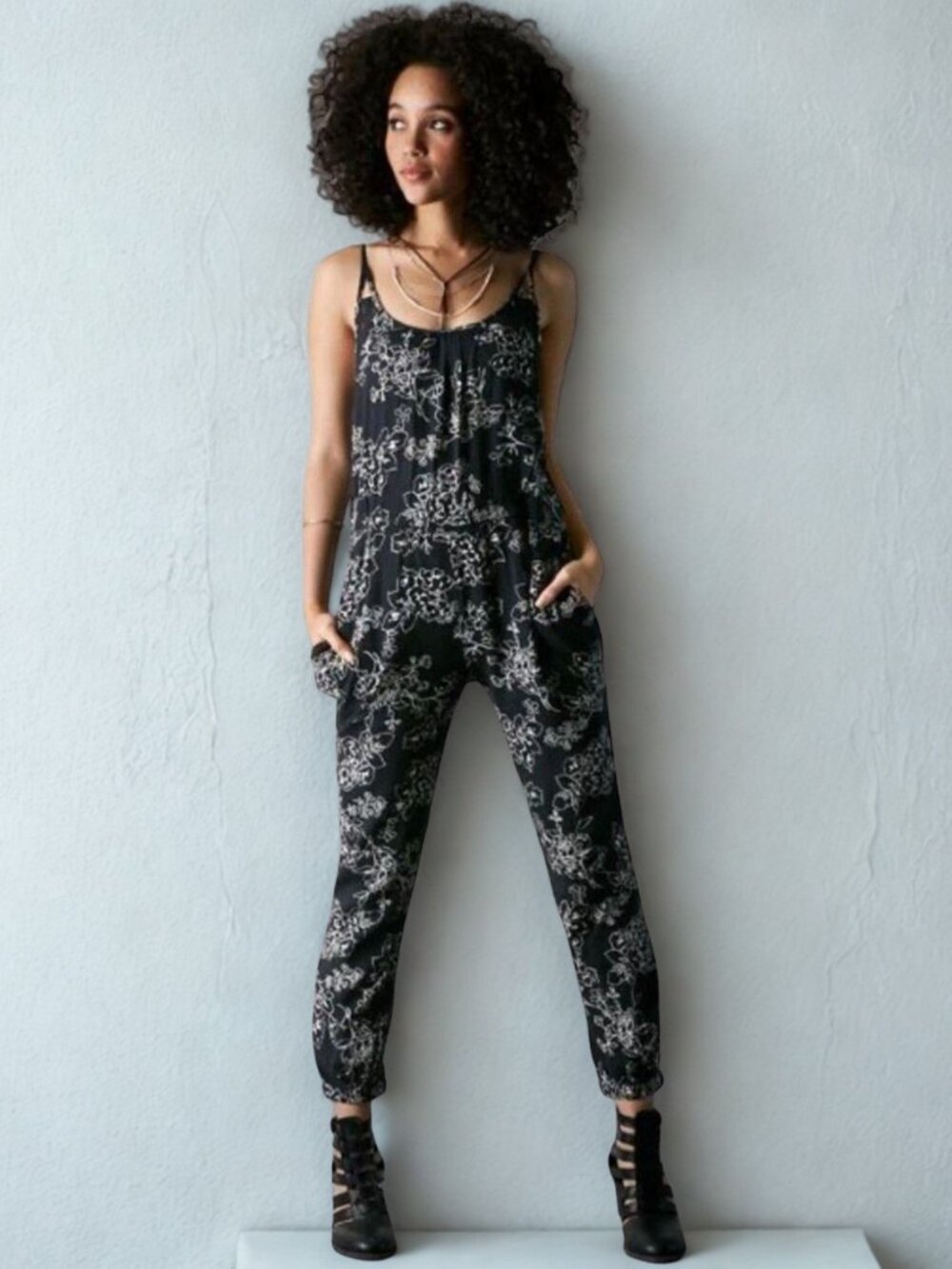 American Eagle Floral Jogger Jumpsuit